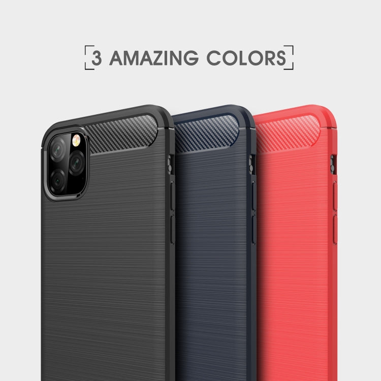 For iPhone 11 Pro Max Brushed Texture Carbon Fiber TPU Case for  iPhone 11 Pro Max
