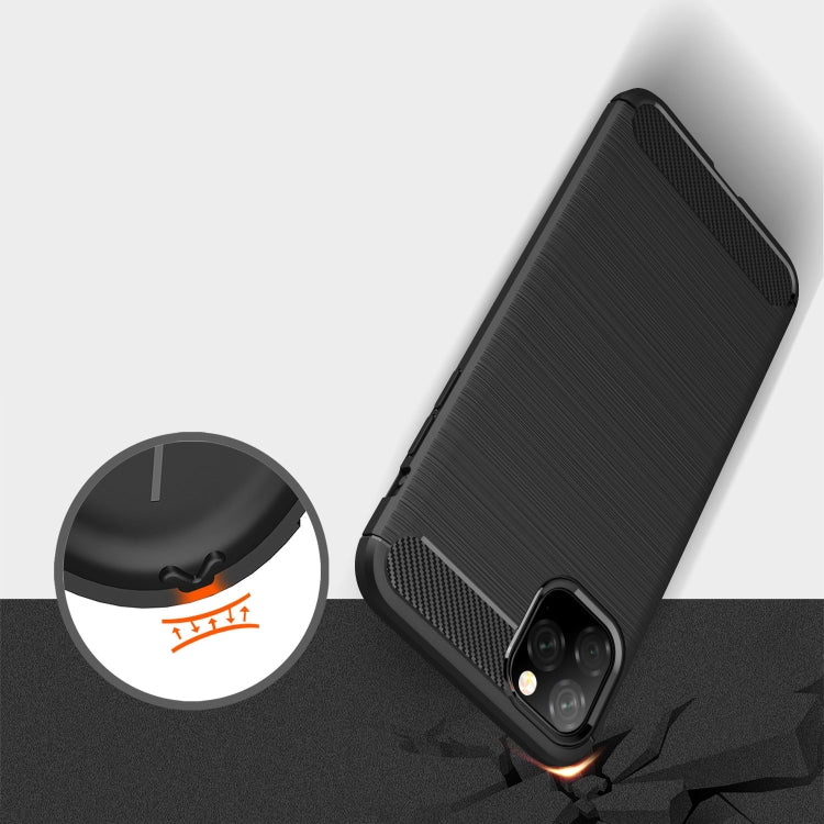 For iPhone 11 Pro Max Brushed Texture Carbon Fiber TPU Case for  iPhone 11 Pro Max