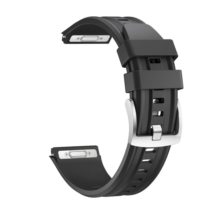For Huawei Watch GT 6 Pro Seamless Connection Dual Groove Non-porous Press Button Solid Color Silicone Watch Band