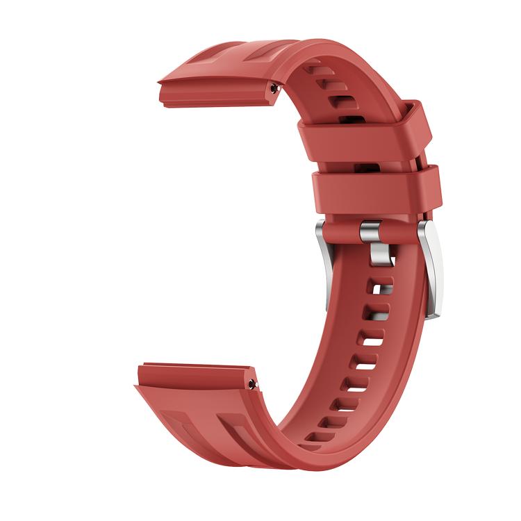 For Huawei Watch GT 6 Pro Seamless Connection Dual Groove Non-porous Press Button Solid Color Silicone Watch Band