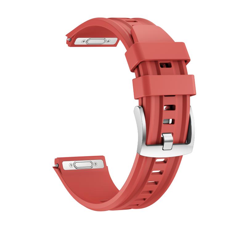 For Huawei Watch GT 6 Pro Seamless Connection Dual Groove Non-porous Press Button Solid Color Silicone Watch Band