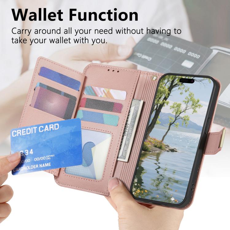 For Google Pixel 10 Pro XL Flowers Leaves Zipper Wallet Leather Phone Case with Strap