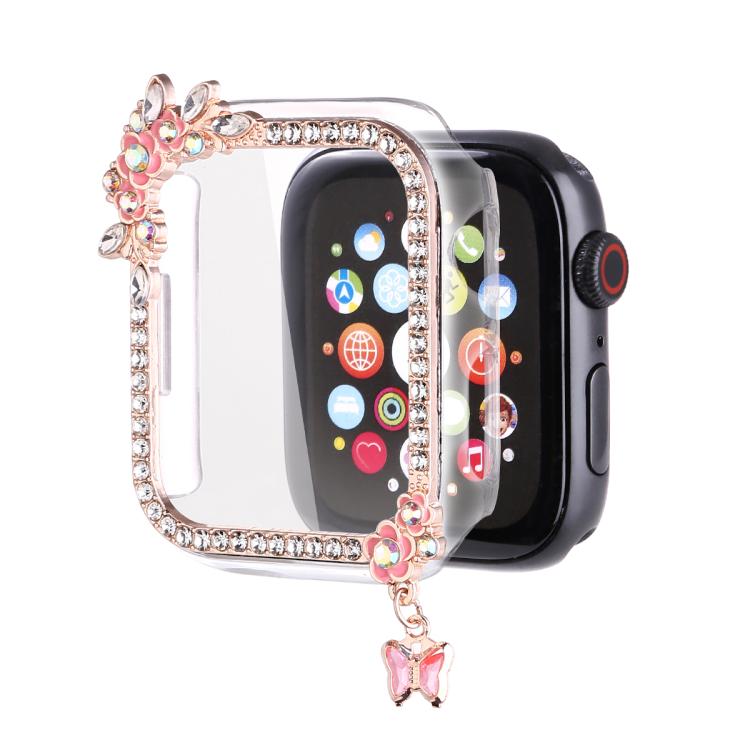 For Apple Watch Series 6 / 5 / 4 & SE 40mm Tassel Flower Single Diamond Hollow PC Watch Shell