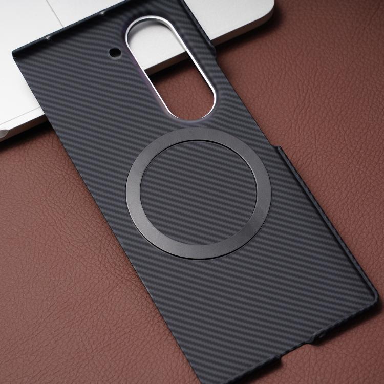 For Samsung Galaxy Z Fold5 5G Carbon Fiber MagSafe Phone Case with Film