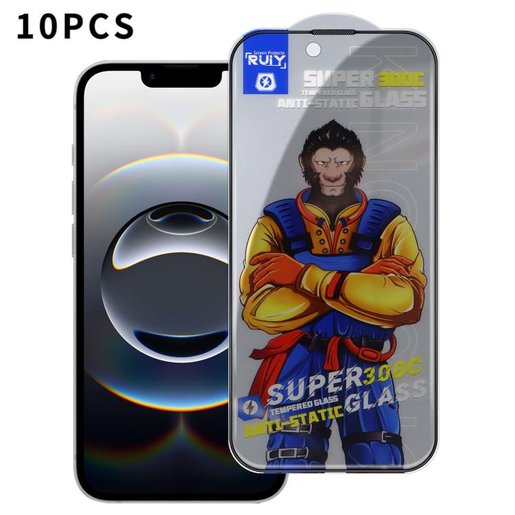 For iPhone 17e / 16e 10pcs Armor 300C Ultra-Curved Anti-Static Anti-Dust Silk-Screened Privacy Tempered Glass Film