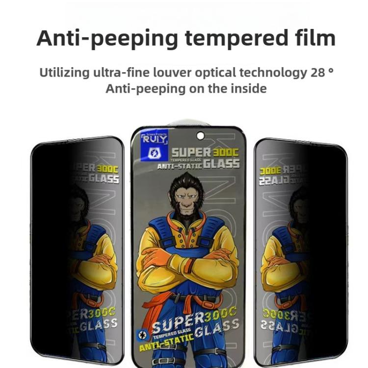 For iPhone XS Max 10pcs Armor 300C Ultra-Curved Anti-Static Anti-Dust Silk-Screened Privacy Tempered Glass Film