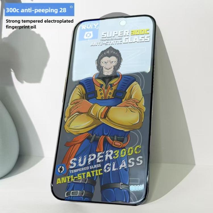 For iPhone 13 Pro 10pcs Armor 300C Ultra-Curved Anti-Static Anti-Dust Silk-Screened Privacy Tempered Glass Film
