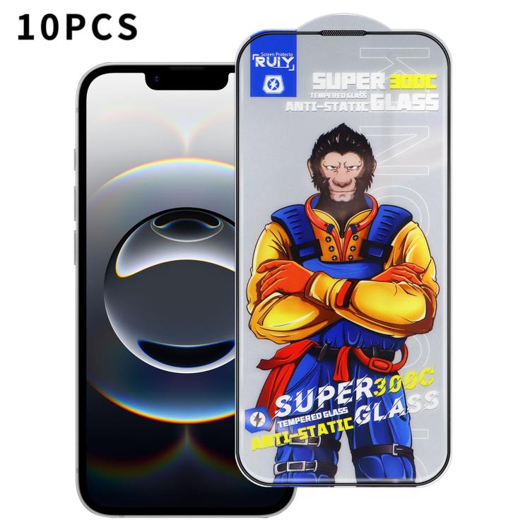 For iPhone 17e / 16e 10pcs Armor 300C Ultra-Curved Anti-Static Anti-Dust Silk-Screened HD Tempered Glass Film