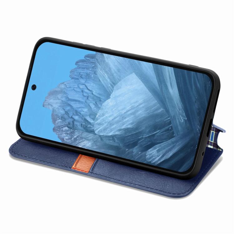 For Google Pixel 9 / 9 Pro Cubic Grid Pressed Magnetic Leather Phone Case