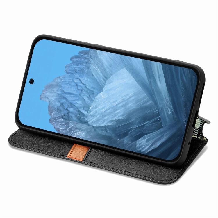 For Google Pixel 9 / 9 Pro Cubic Grid Pressed Magnetic Leather Phone Case