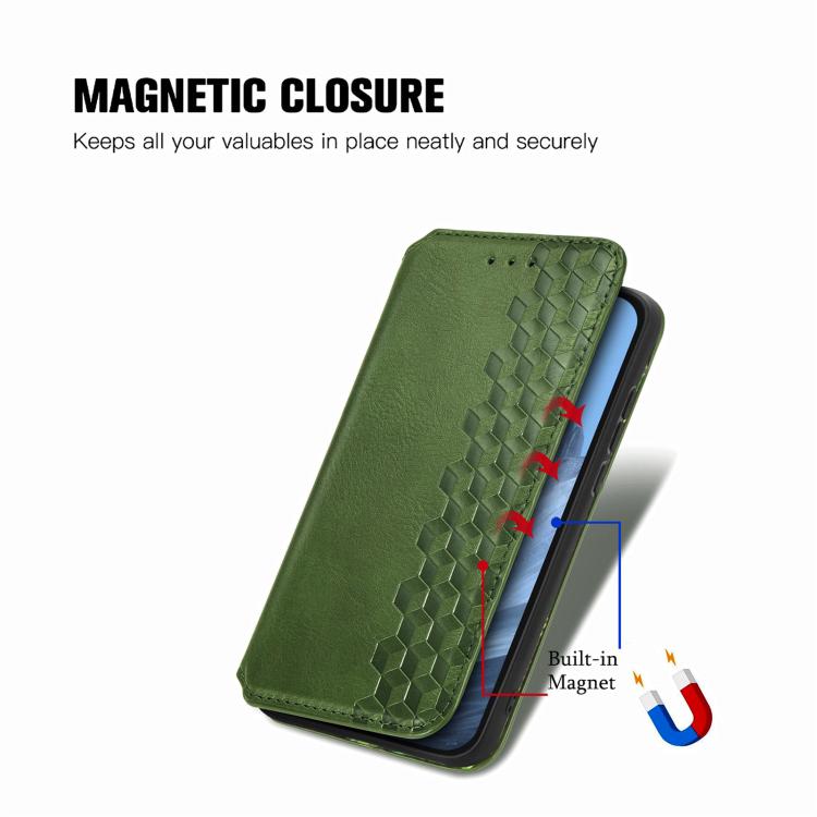 For Google Pixel 9 / 9 Pro Cubic Grid Pressed Magnetic Leather Phone Case