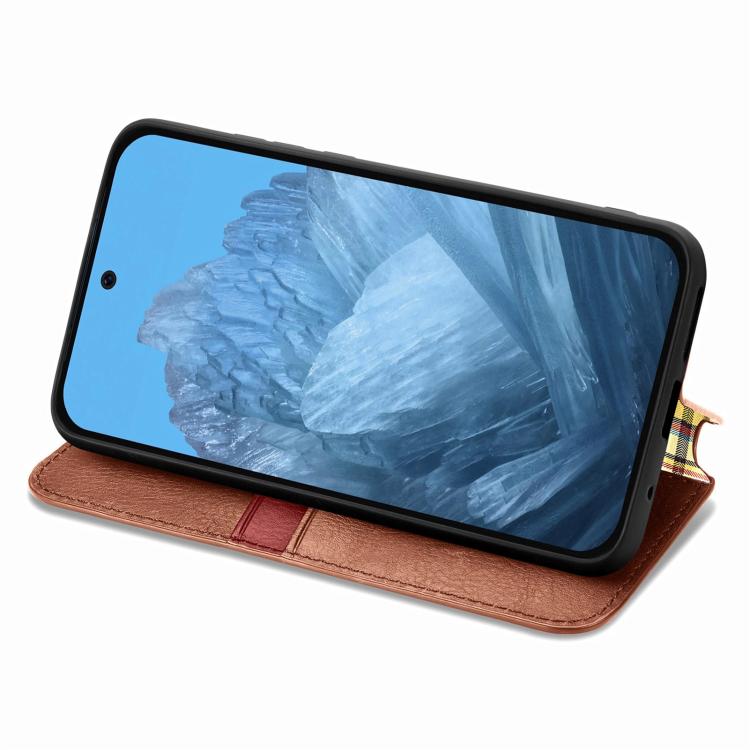 For Google Pixel 9 / 9 Pro Cubic Grid Pressed Magnetic Leather Phone Case