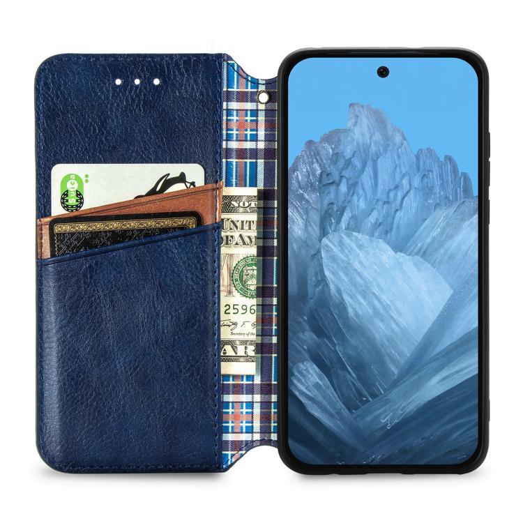 For Google Pixel 9 Pro XL Cubic Grid Pressed Magnetic Leather Phone Case