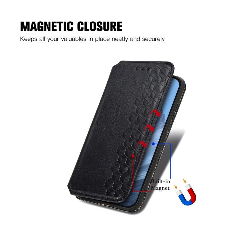 For Google Pixel 9 Pro XL Cubic Grid Pressed Magnetic Leather Phone Case