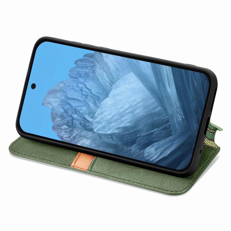For Google Pixel 10 / 10 Pro Cubic Grid Pressed Magnetic Leather Phone Case