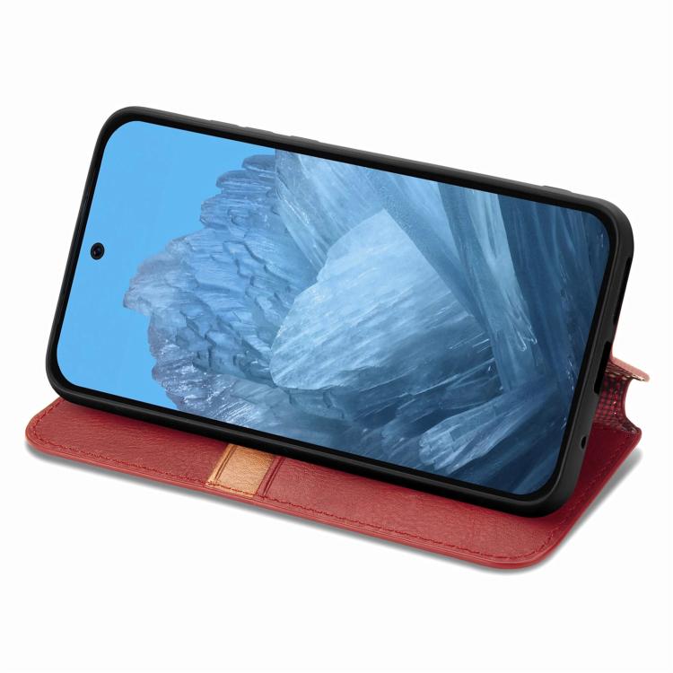 For Google Pixel 10 / 10 Pro Cubic Grid Pressed Magnetic Leather Phone Case