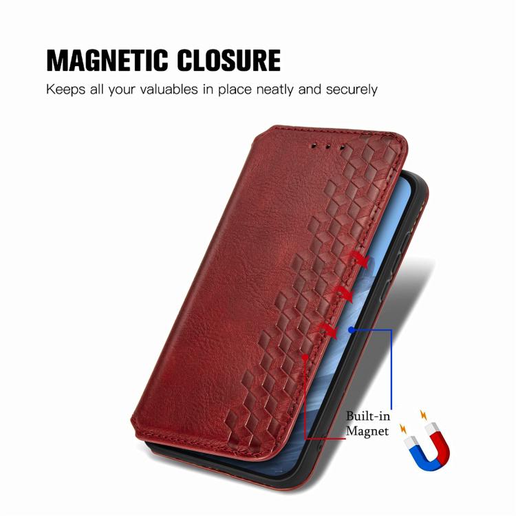 For Google Pixel 10 / 10 Pro Cubic Grid Pressed Magnetic Leather Phone Case