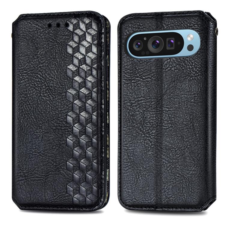 For Google Pixel 10 Pro XL Cubic Grid Pressed Magnetic Leather Phone Case