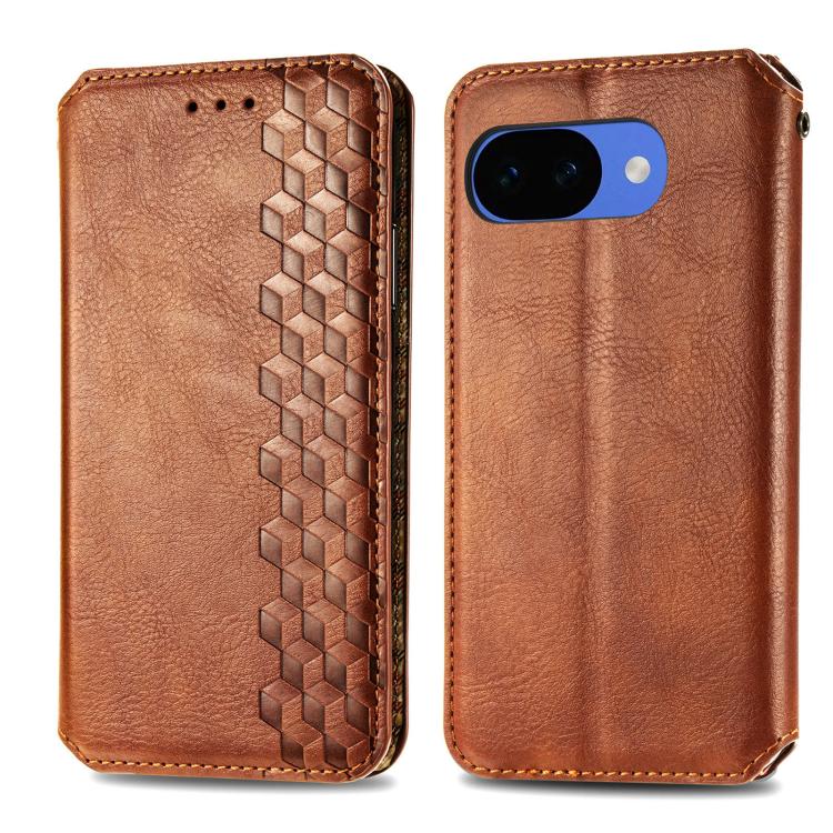 For Google Pixel 10a Cubic Grid Pressed Magnetic Leather Phone Case