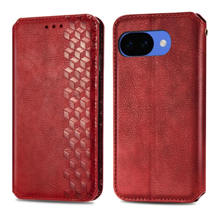 For Google Pixel 10a Cubic Grid Pressed Magnetic Leather Phone Case