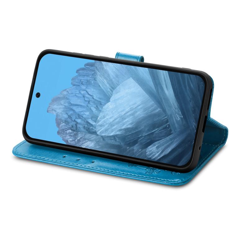 For Google Pixel 10 Pro XL Four-leaf Clasp Embossed Buckle Leather Phone Case