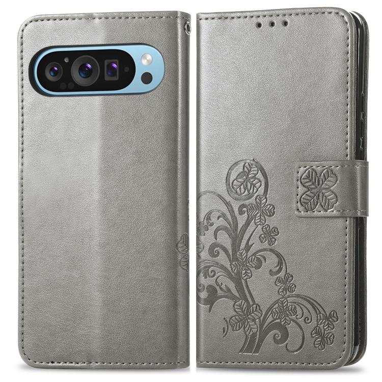 For Google Pixel 10 / 10 Pro Four-leaf Clasp Embossed Buckle Leather Phone Case