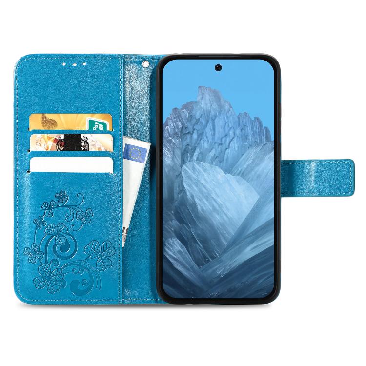 For Google Pixel 10 / 10 Pro Four-leaf Clasp Embossed Buckle Leather Phone Case