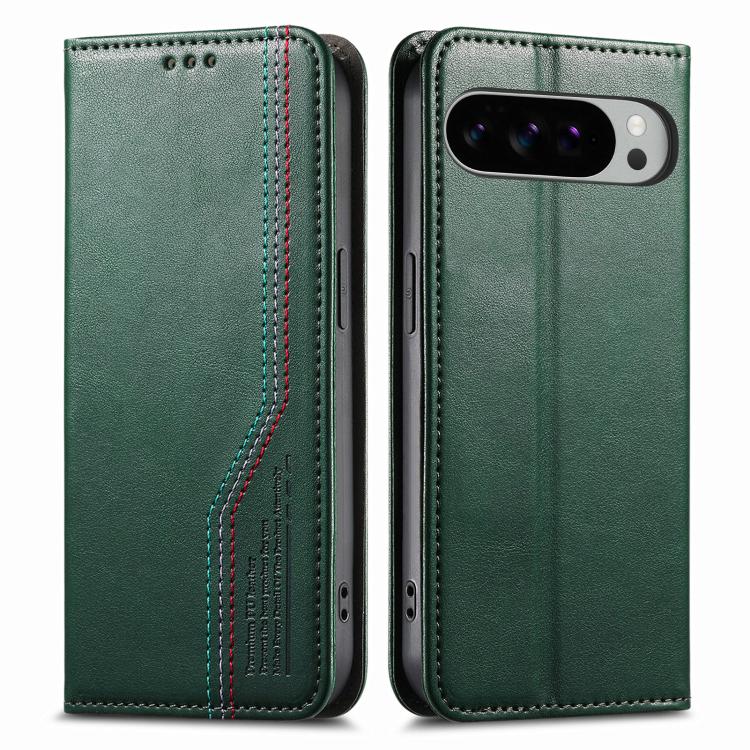 For Google Pixel 9 / 9 Pro Elastic Wristband Magnetic Suction Leather Phone Case