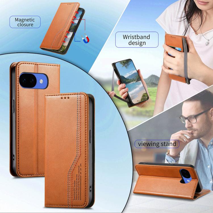 For Google Pixel 10a Elastic Wristband Magnetic Suction Leather Phone Case