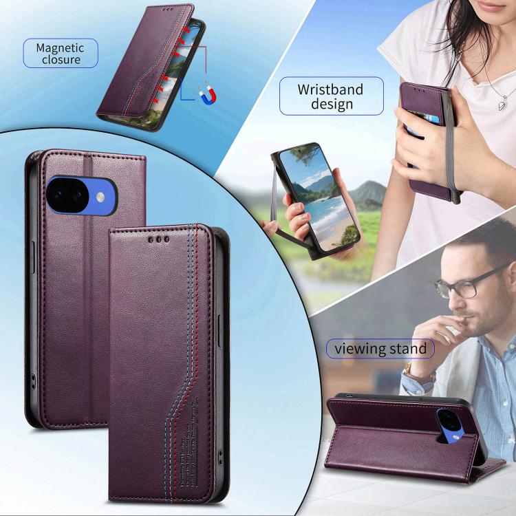 For Google Pixel 10a Elastic Wristband Magnetic Suction Leather Phone Case