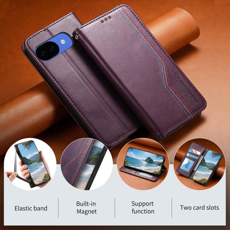For Google Pixel 10a Elastic Wristband Magnetic Suction Leather Phone Case