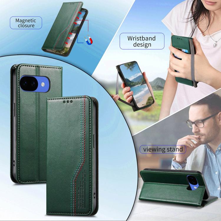 For Google Pixel 10a Elastic Wristband Magnetic Suction Leather Phone Case