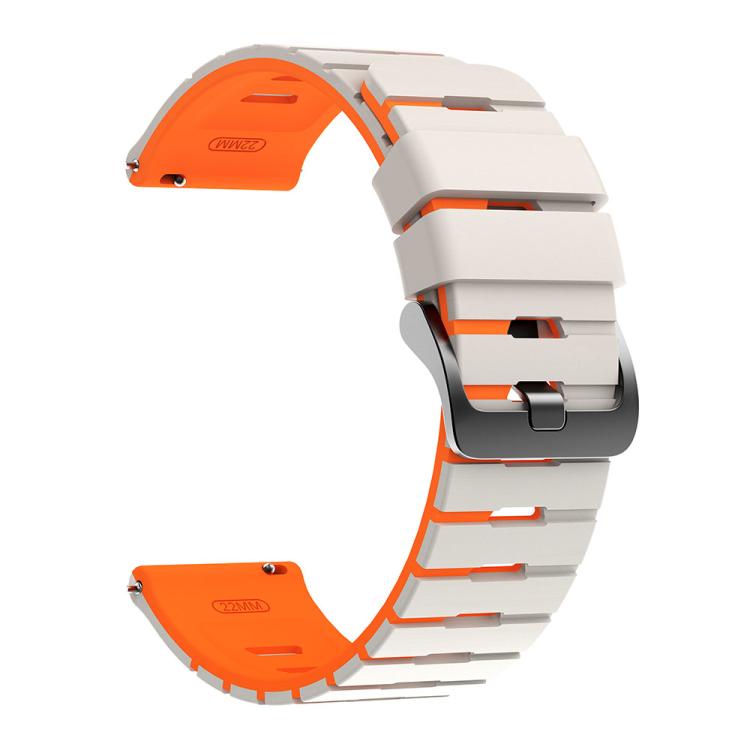 22mm Piano Texture Two Color Silicone Watch Band