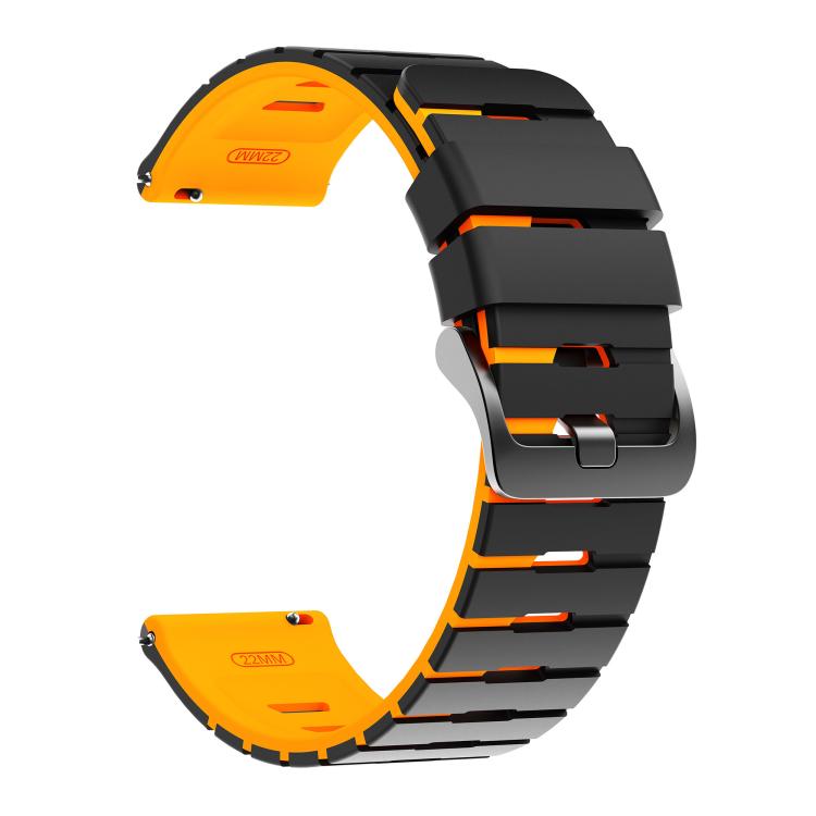 22mm Piano Texture Two Color Silicone Watch Band
