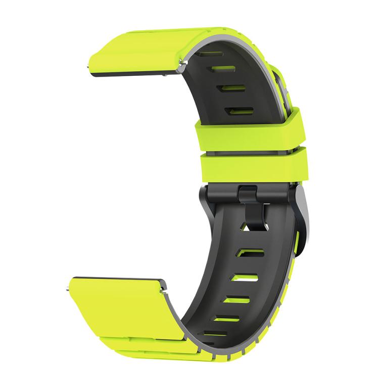 22mm Piano Texture Two Color Silicone Watch Band - Light Yellow Black