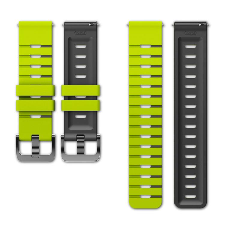 22mm Piano Texture Two Color Silicone Watch Band - Light Yellow Black