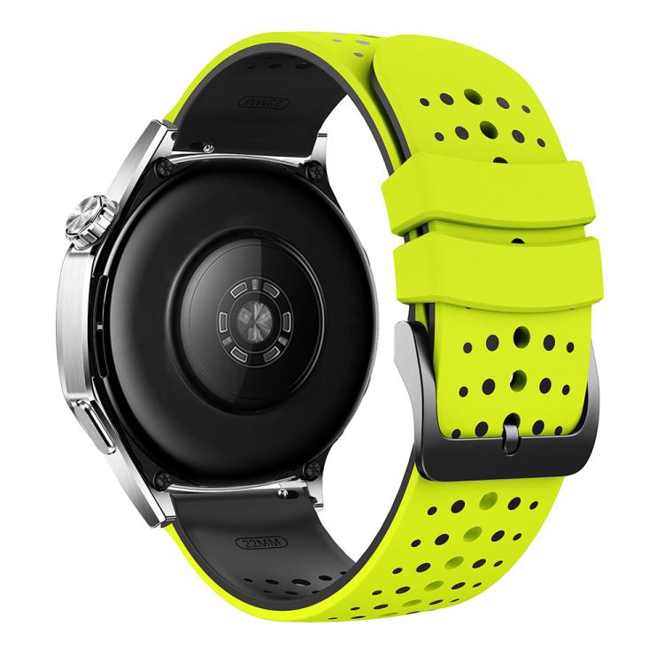 22mm Starry Sky Two Color Silicone Watch Band - Light Yellow Black