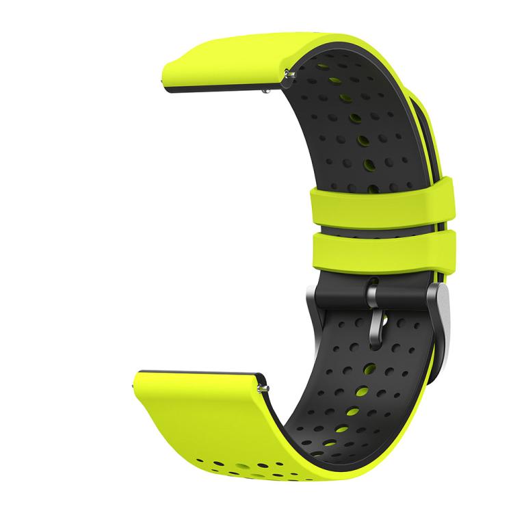 22mm Starry Sky Two Color Silicone Watch Band - Light Yellow Black