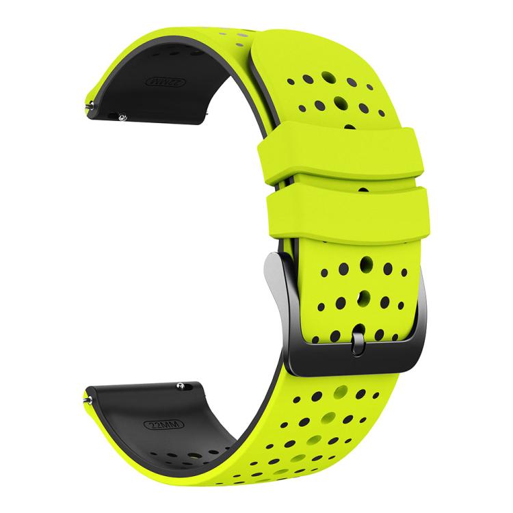 22mm Starry Sky Two Color Silicone Watch Band - Light Yellow Black