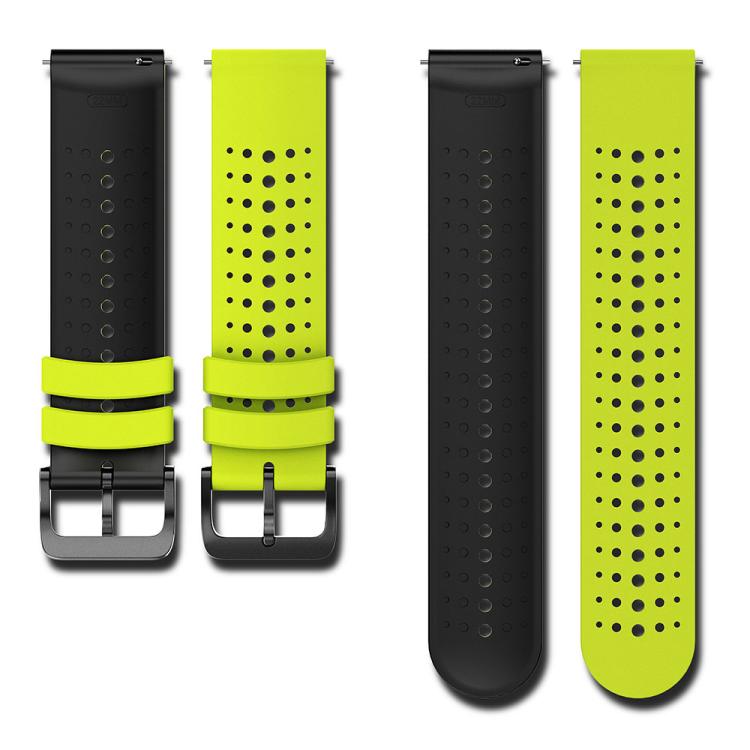 22mm Starry Sky Two Color Silicone Watch Band - Light Yellow Black