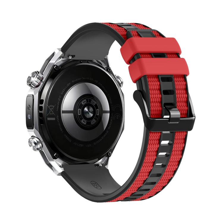 For Huawei Watch Ultimate 2 Vertical Grain Two Color Silicone Watch Band