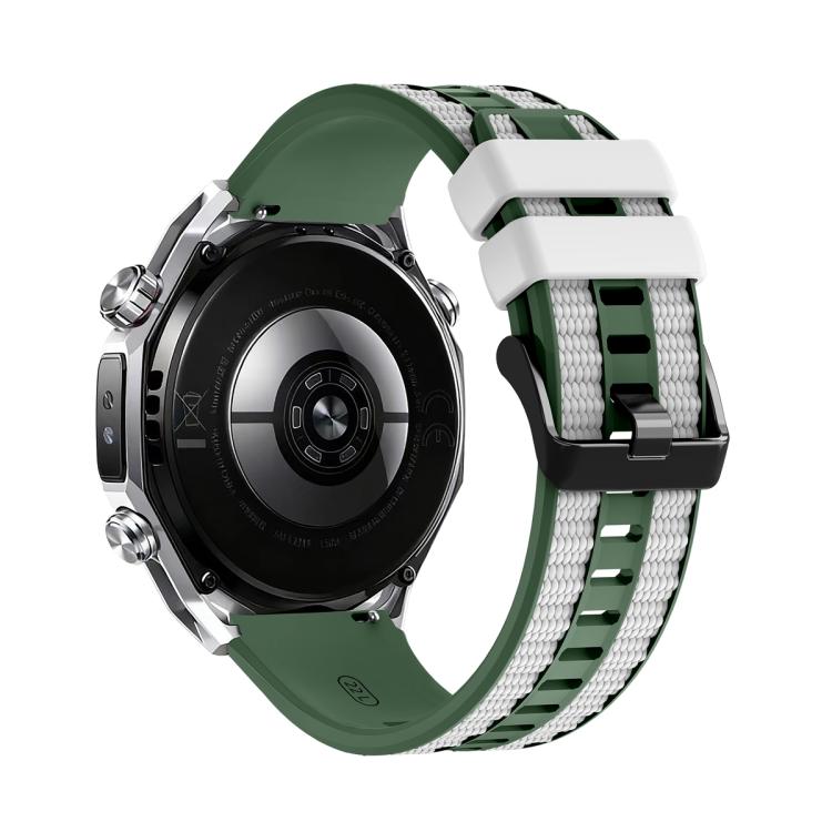For Huawei Watch Ultimate 2 Vertical Grain Two Color Silicone Watch Band