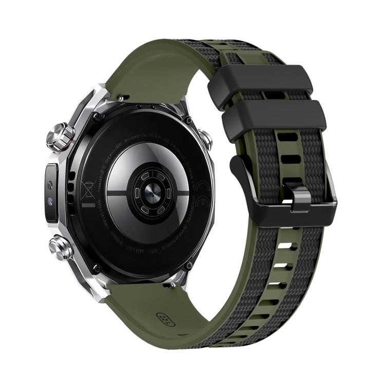 For Huawei Watch Ultimate 2 Vertical Grain Two Color Silicone Watch Band