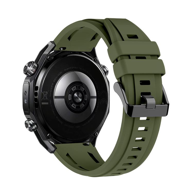 For Huawei Watch Ultimate 2 Black Pin Buckle Solid Color Silicone Watch Band