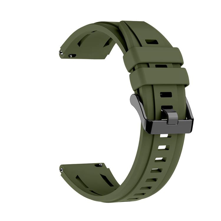 For Huawei Watch Ultimate 2 Black Pin Buckle Solid Color Silicone Watch Band