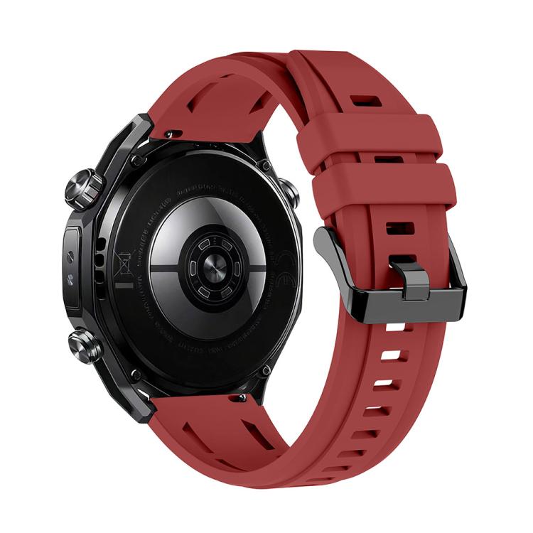 For Huawei Watch Ultimate 2 Black Pin Buckle Solid Color Silicone Watch Band