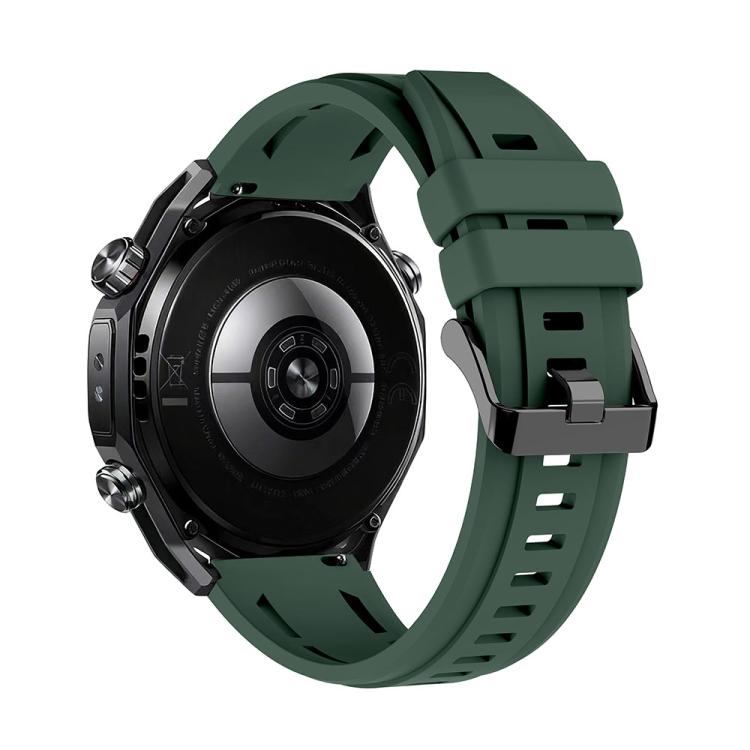 For Huawei Watch Ultimate 2 Black Pin Buckle Solid Color Silicone Watch Band