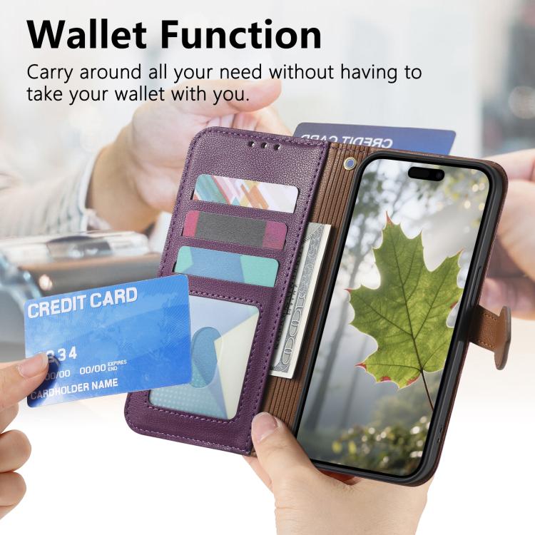 For iPhone 17 Pro Max Leaf Buckle Zipper Wallet Leather Phone Case with Strap