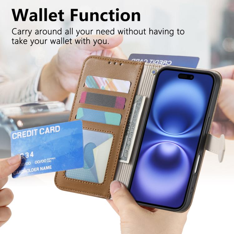 For iPhone Air Leaf Buckle Zipper Wallet Leather Phone Case with Strap