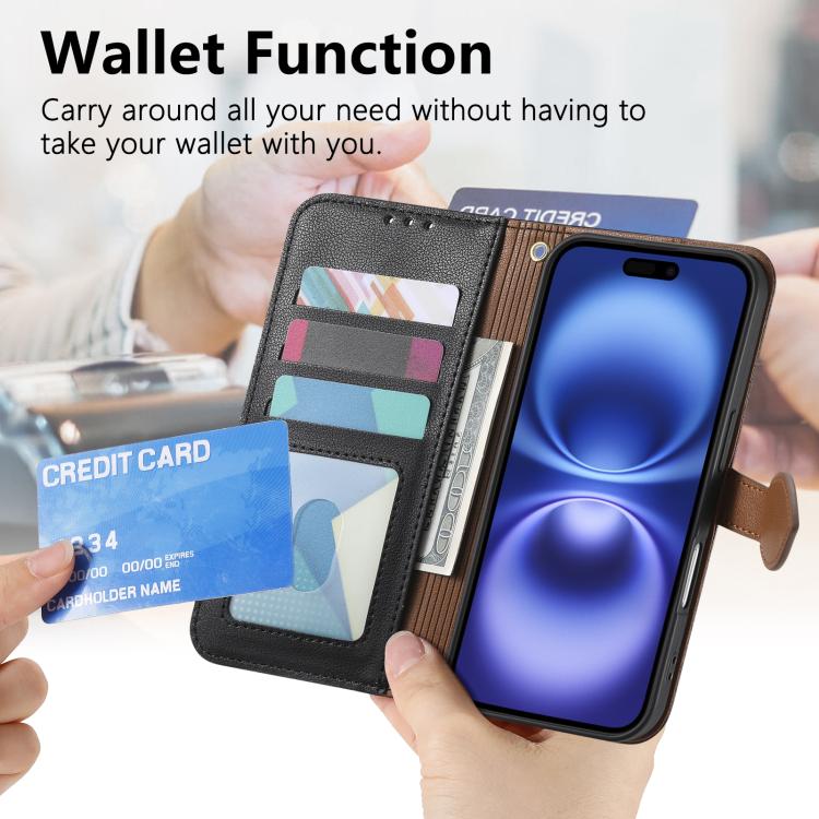 For iPhone Air Leaf Buckle Zipper Wallet Leather Phone Case with Strap